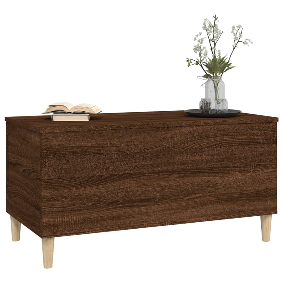 Salontafel 90X44,5X45 Cm Bewerkt Hout Bruin Eikenkleur