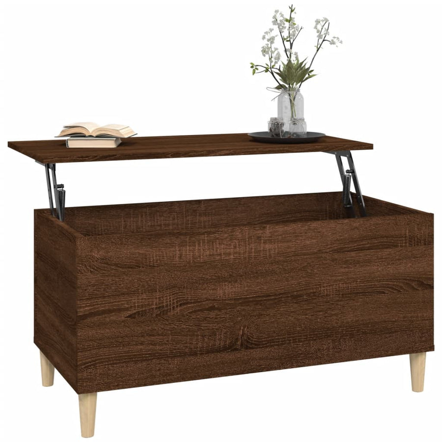 Salontafel 90X44,5X45 Cm Bewerkt Hout Bruin Eikenkleur