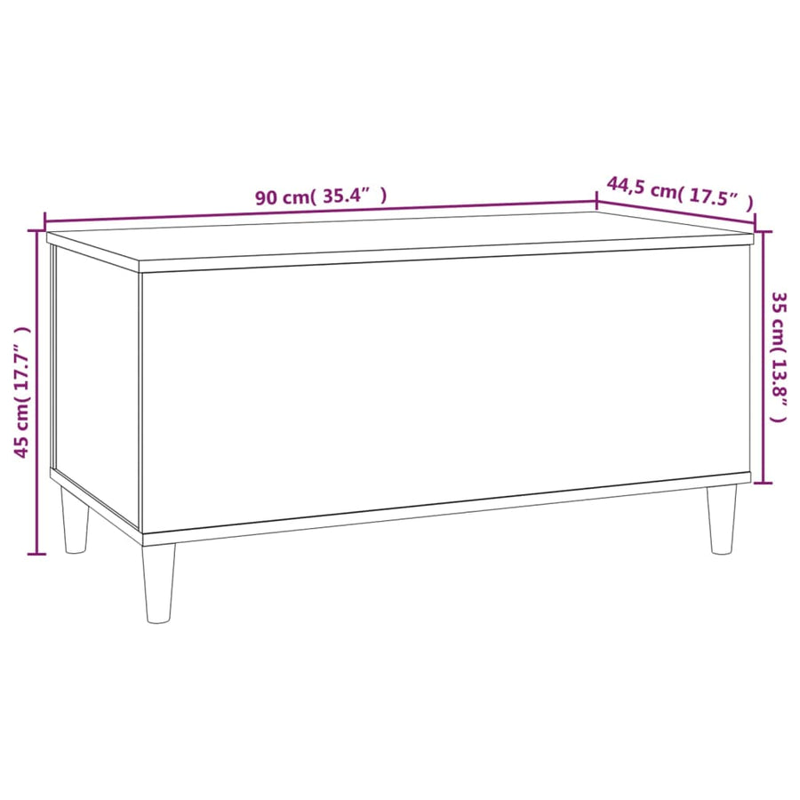 Salontafel 90X44,5X45 Cm Bewerkt Hout Bruin Eikenkleur