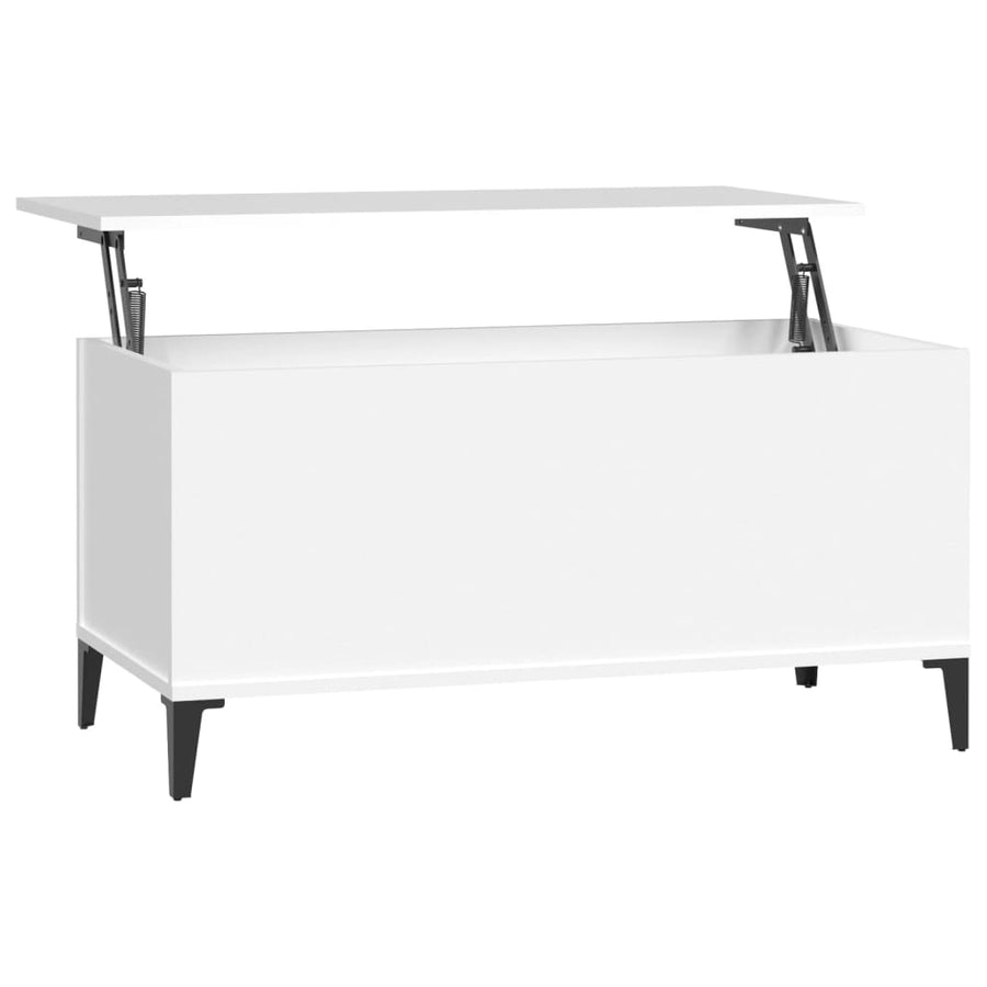 Salontafel 90X44,5X45 Cm Bewerkt Hout 90 x 44.5 x 45 cm Wit