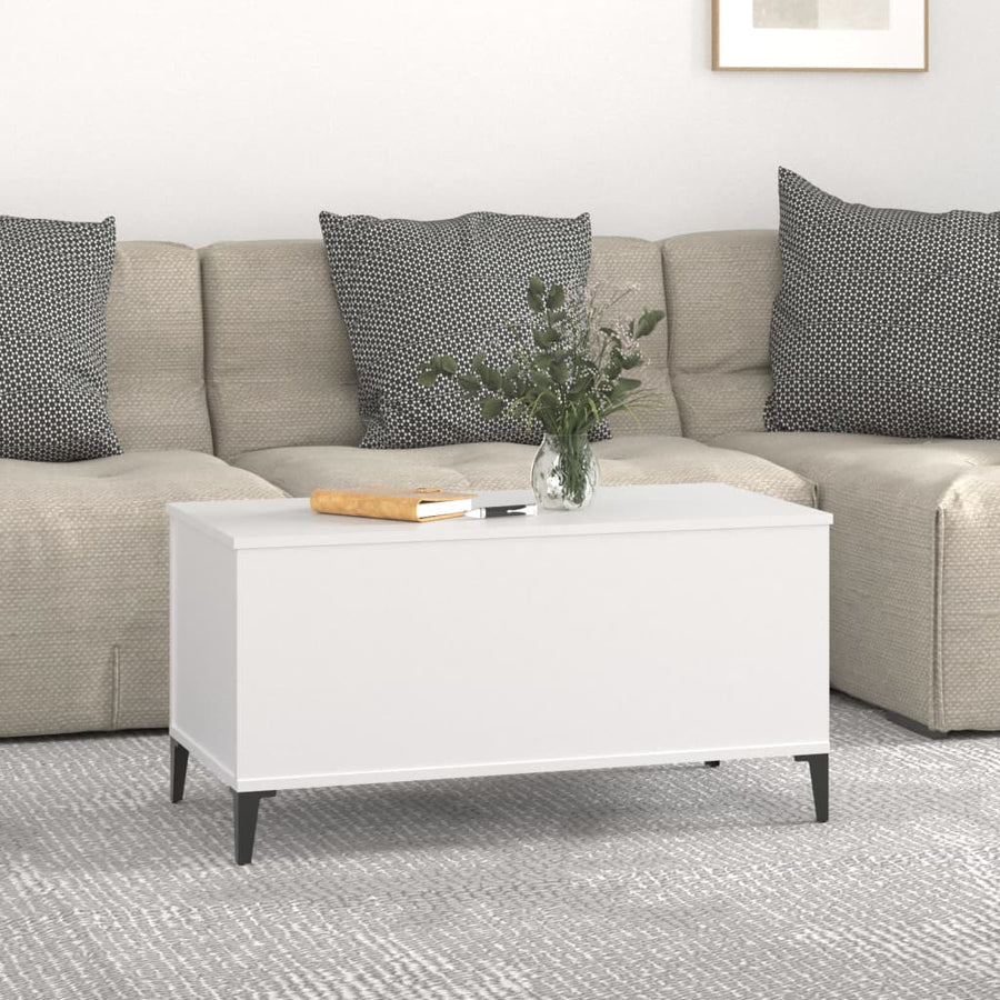 Salontafel 90X44,5X45 Cm Bewerkt Hout 90 x 44.5 x 45 cm Wit