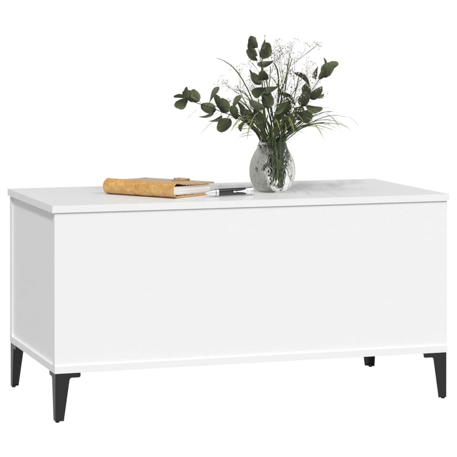 Salontafel 90X44,5X45 Cm Bewerkt Hout 90 x 44.5 x 45 cm Wit