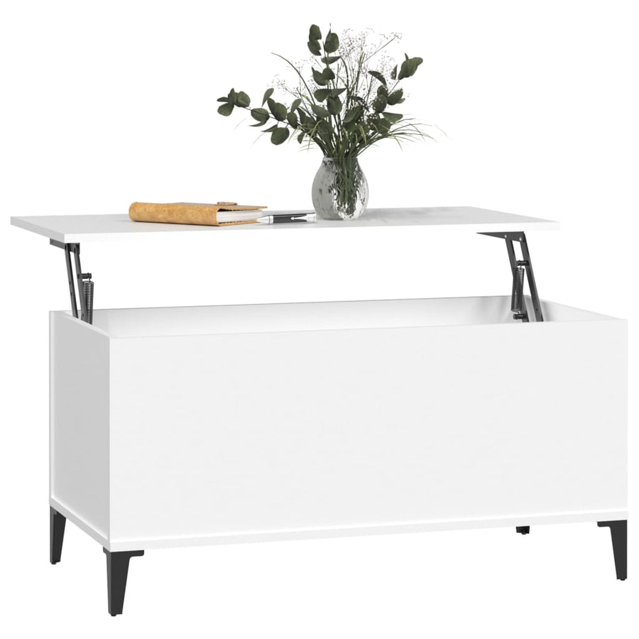 Salontafel 90X44,5X45 Cm Bewerkt Hout 90 x 44.5 x 45 cm Wit