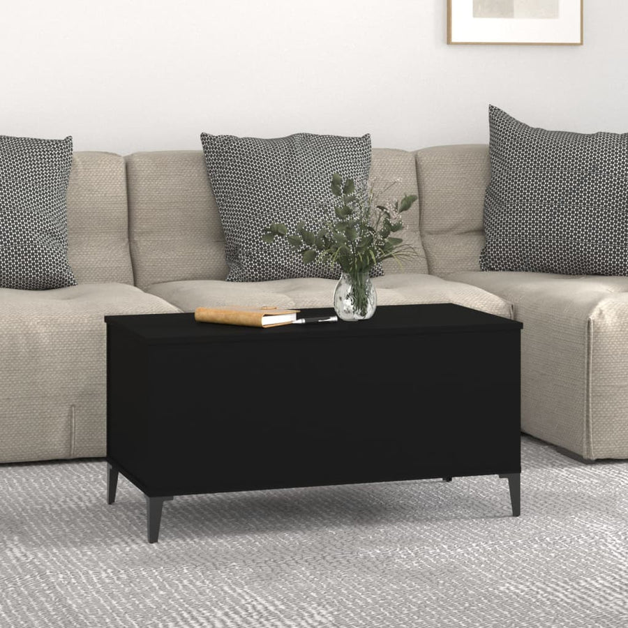 Salontafel 90X44,5X45 Cm Bewerkt Hout 90 x 44.5 x 45 cm Zwart