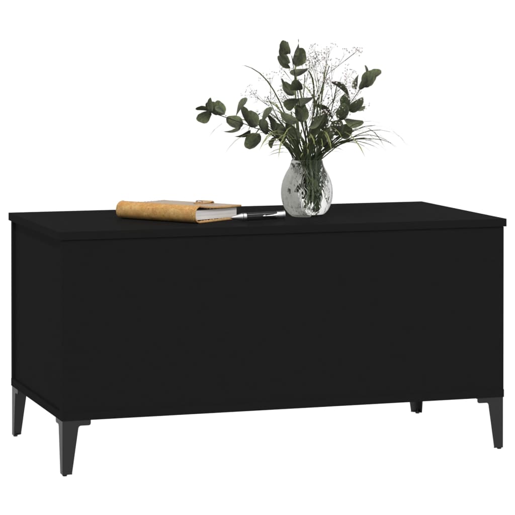 Salontafel 90X44,5X45 Cm Bewerkt Hout 90 x 44.5 x 45 cm Zwart