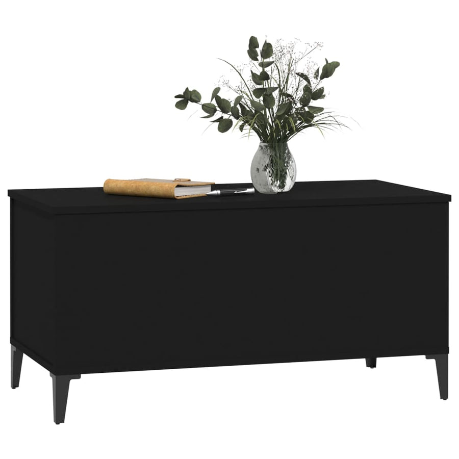 Salontafel 90X44,5X45 Cm Bewerkt Hout 90 x 44.5 x 45 cm Zwart