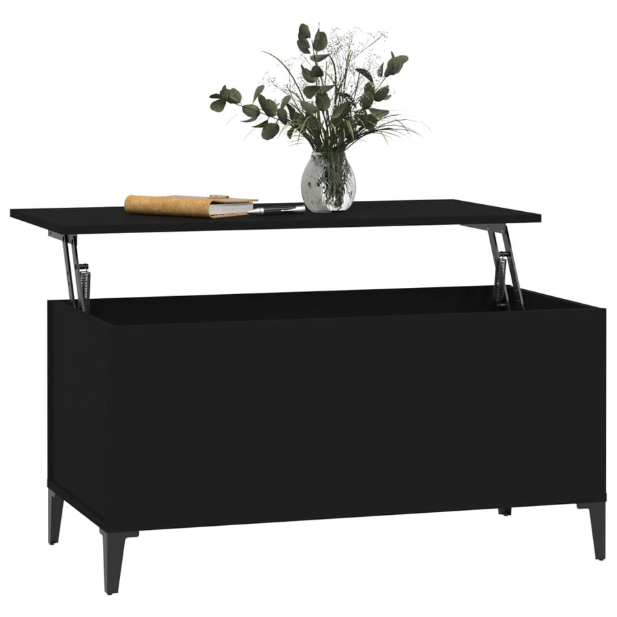 Salontafel 90X44,5X45 Cm Bewerkt Hout 90 x 44.5 x 45 cm Zwart