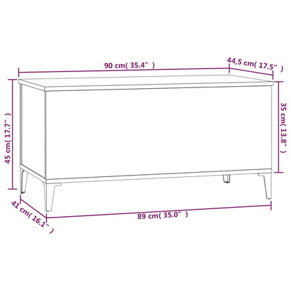 Salontafel 90X44,5X45 Cm Bewerkt Hout 90 x 44.5 x 45 cm Zwart