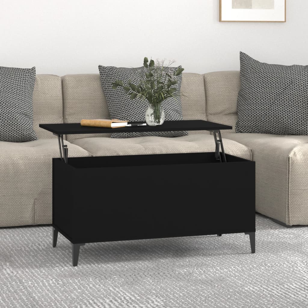 Salontafel 90X44,5X45 Cm Bewerkt Hout 90 x 44.5 x 45 cm Zwart