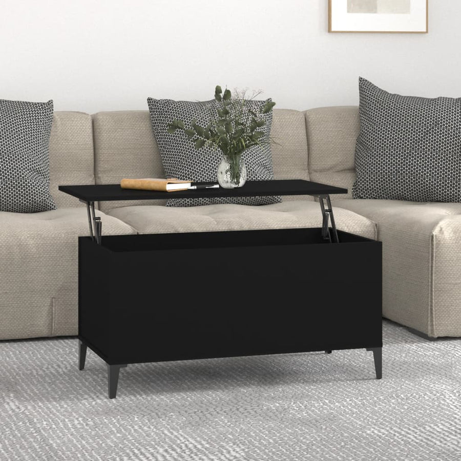 Salontafel 90X44,5X45 Cm Bewerkt Hout 90 x 44.5 x 45 cm Zwart