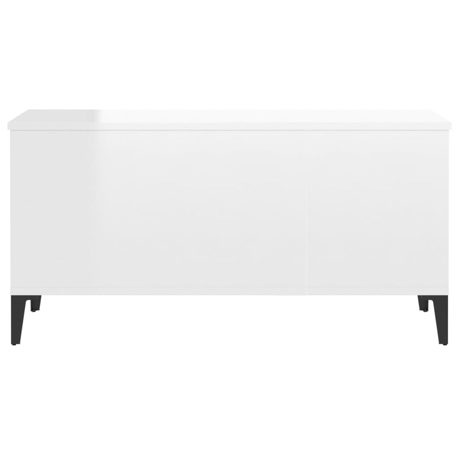 Salontafel 90X44,5X45 Cm Bewerkt Hout Hoogglans Wit