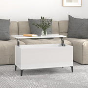 Salontafel 90x44,5x45 cm bewerkt hout hoogglans wit