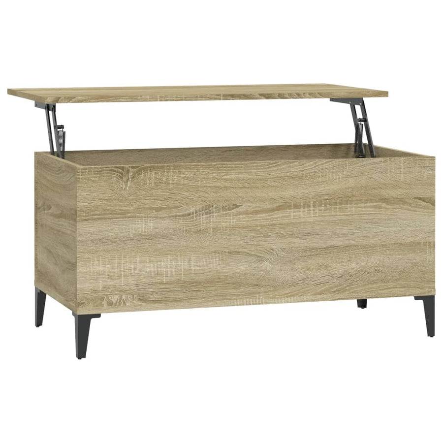 Salontafel 90X44,5X45 Cm Bewerkt Hout Sonoma Eikenkleurig