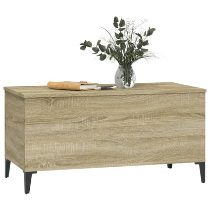 Salontafel 90X44,5X45 Cm Bewerkt Hout Sonoma Eikenkleurig