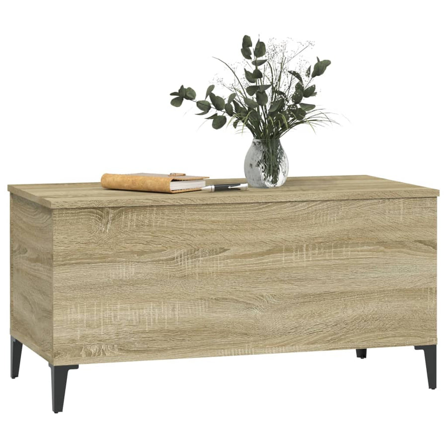 Salontafel 90X44,5X45 Cm Bewerkt Hout Sonoma Eikenkleurig