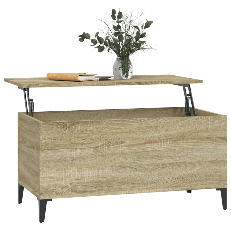 Salontafel 90X44,5X45 Cm Bewerkt Hout Sonoma Eikenkleurig
