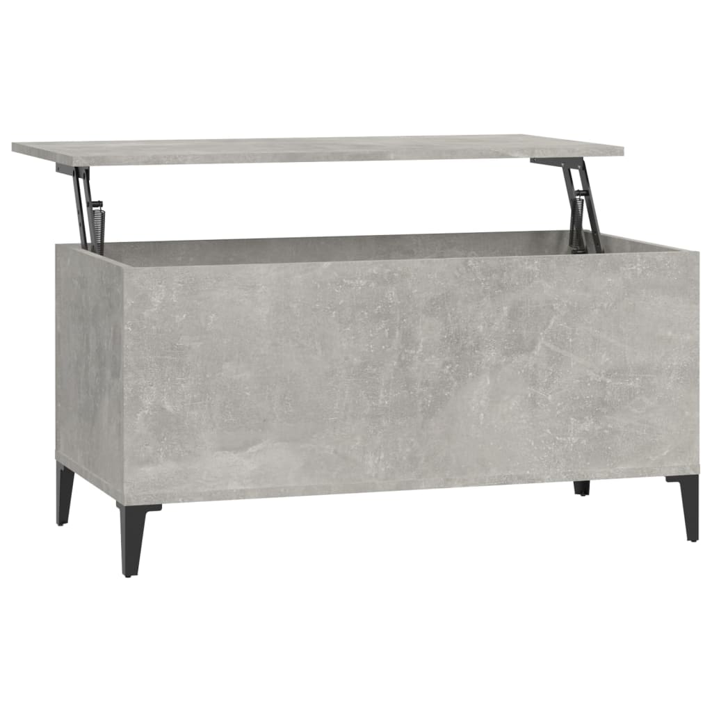 Salontafel 90X44,5X45 Cm Bewerkt Hout Betongrijs