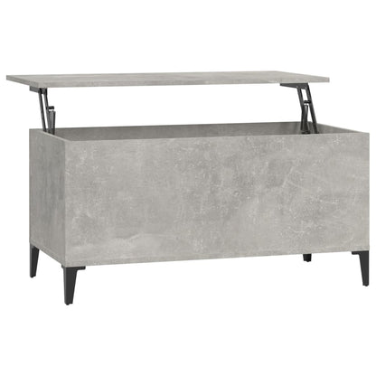 Salontafel 90X44,5X45 Cm Bewerkt Hout Betongrijs