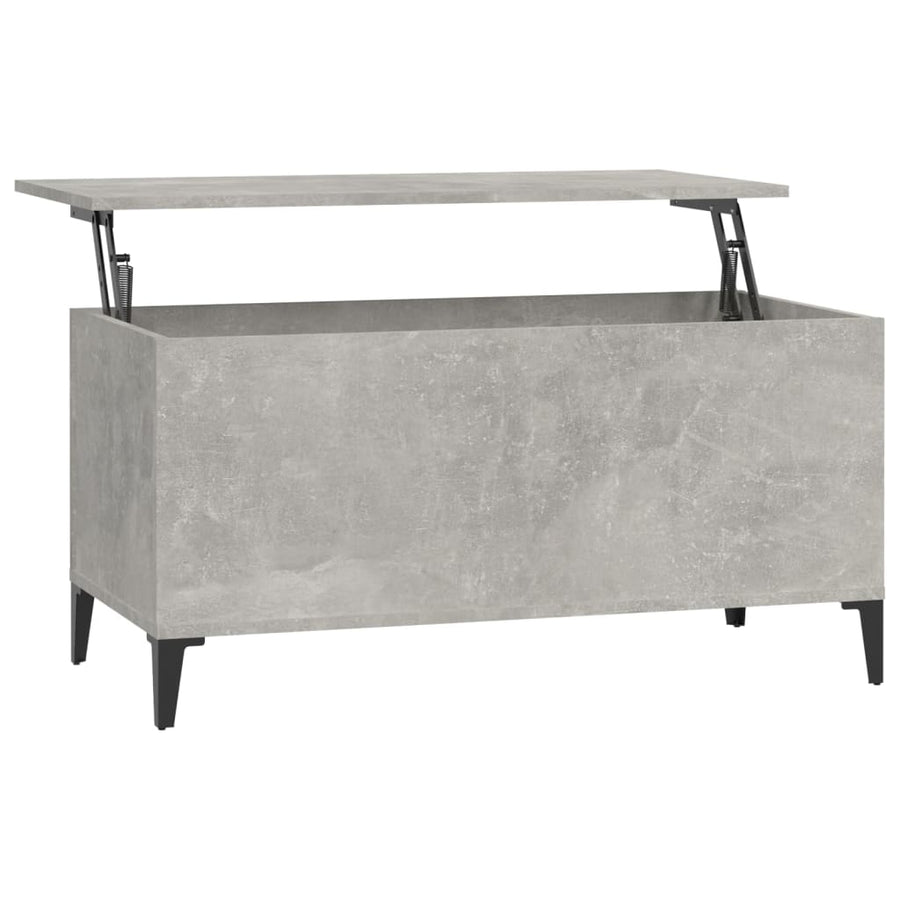 Salontafel 90X44,5X45 Cm Bewerkt Hout Betongrijs