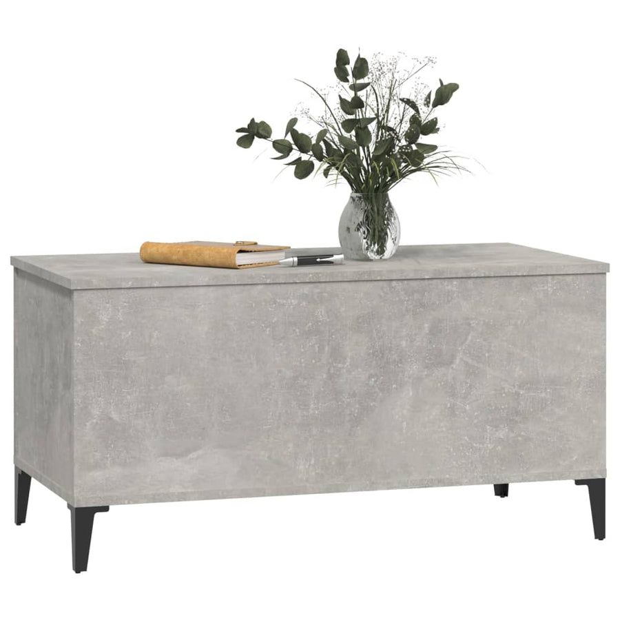 Salontafel 90X44,5X45 Cm Bewerkt Hout Betongrijs