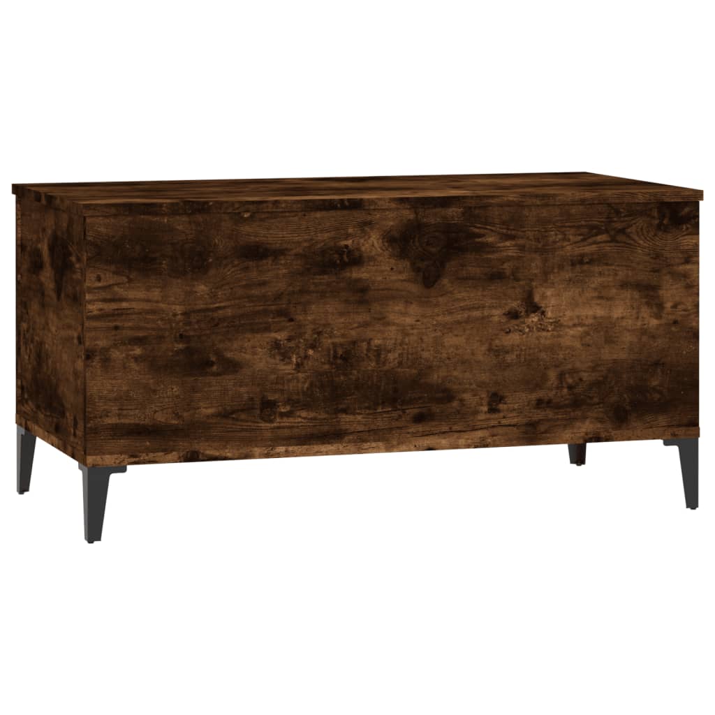 Salontafel 90X44,5X45 Cm Bewerkt Hout Gerookt Eikenkleurig