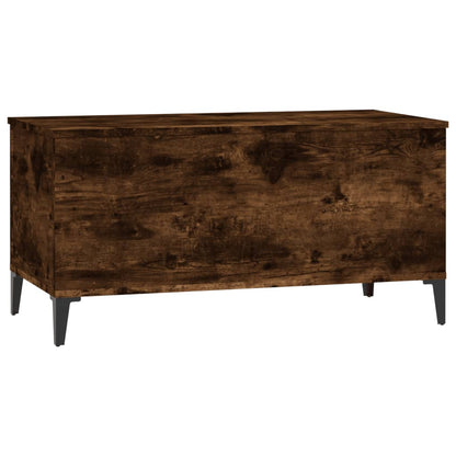 Salontafel 90X44,5X45 Cm Bewerkt Hout Gerookt Eikenkleurig