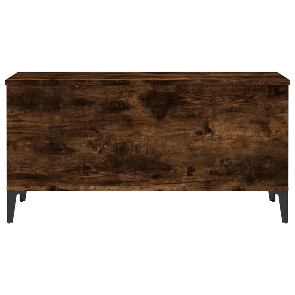 Salontafel 90X44,5X45 Cm Bewerkt Hout Gerookt Eikenkleurig