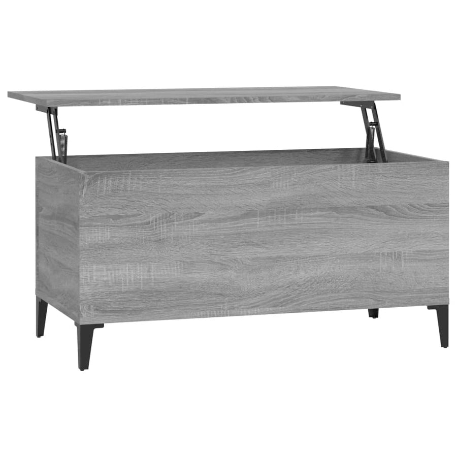 Salontafel 90X44,5X45 Cm Bewerkt Hout Eikenkleurig 90 x 44.5 x 45 cm Grijs sonoma