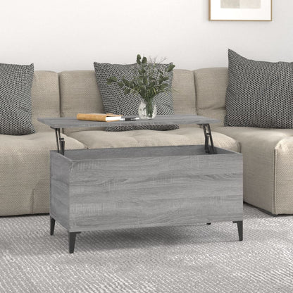 Salontafel 90X44,5X45 Cm Bewerkt Hout Eikenkleurig 90 x 44.5 x 45 cm Grijs sonoma