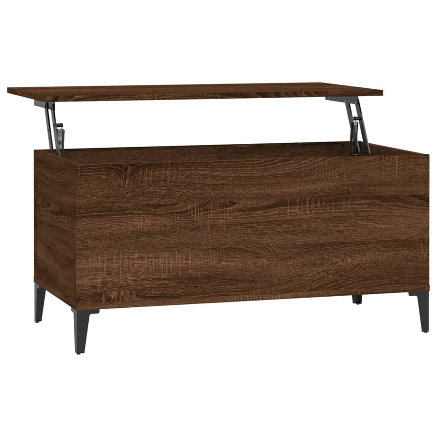 Salontafel 90X44,5X45 Cm Bewerkt Hout 90 x 44.5 x 45 cm bruin eikenkleur