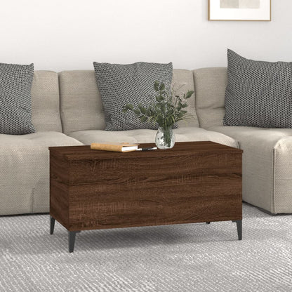 Salontafel 90X44,5X45 Cm Bewerkt Hout 90 x 44.5 x 45 cm bruin eikenkleur