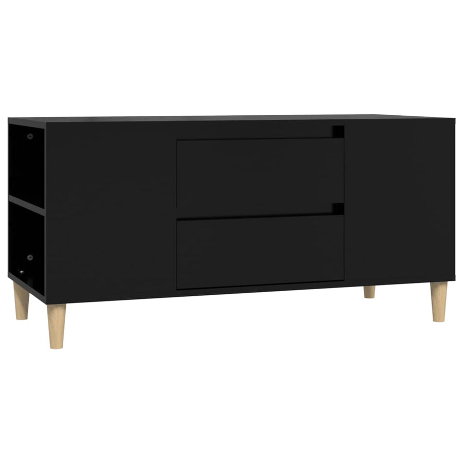 Tv-Meubel 02X44,5X50 Cm Bewerkt Hout Zwart