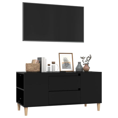 Tv-Meubel 02X44,5X50 Cm Bewerkt Hout Zwart