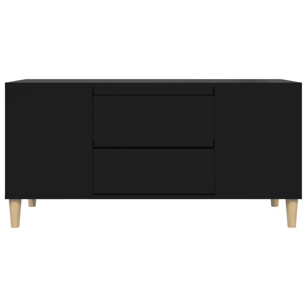 Tv-Meubel 02X44,5X50 Cm Bewerkt Hout Zwart