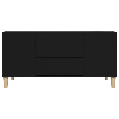 Tv-Meubel 02X44,5X50 Cm Bewerkt Hout Zwart