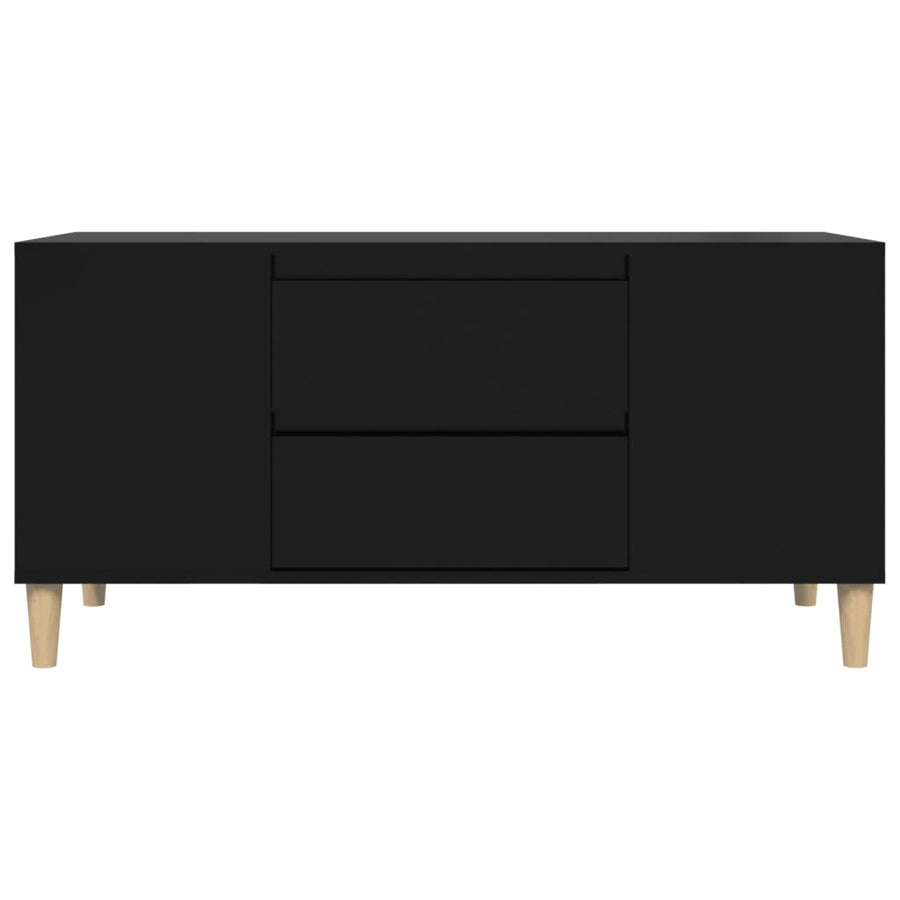 Tv-Meubel 02X44,5X50 Cm Bewerkt Hout Zwart