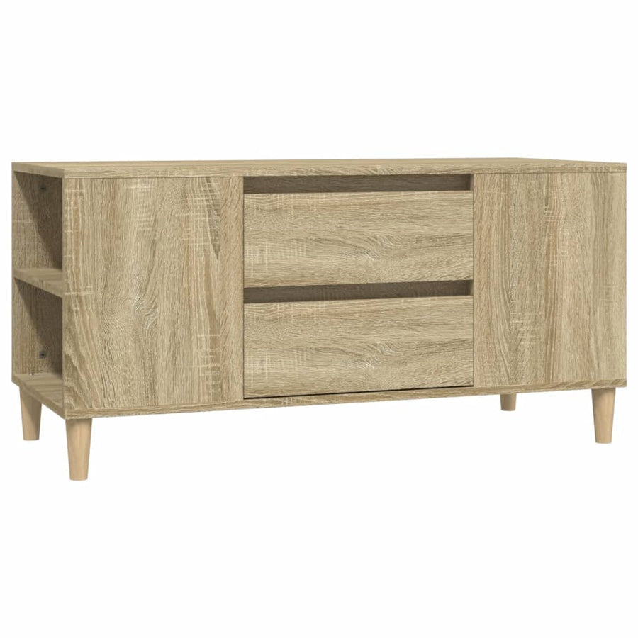 Tv-Meubel 02X44,5X50 Cm Bewerkt Hout Kleurig Sonoma eiken
