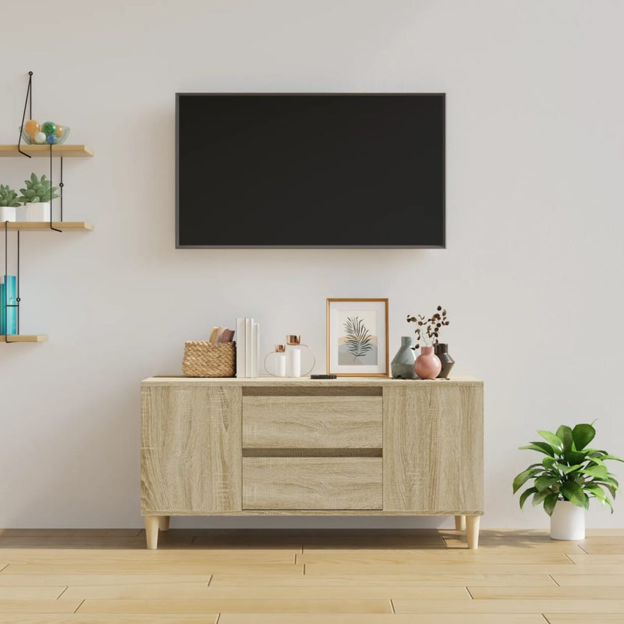 Tv-Meubel 02X44,5X50 Cm Bewerkt Hout Kleurig Sonoma eiken
