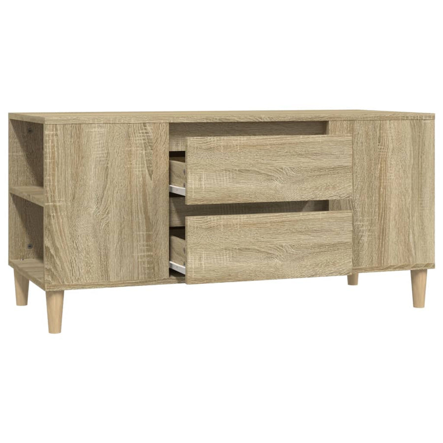 Tv-Meubel 02X44,5X50 Cm Bewerkt Hout Kleurig Sonoma eiken