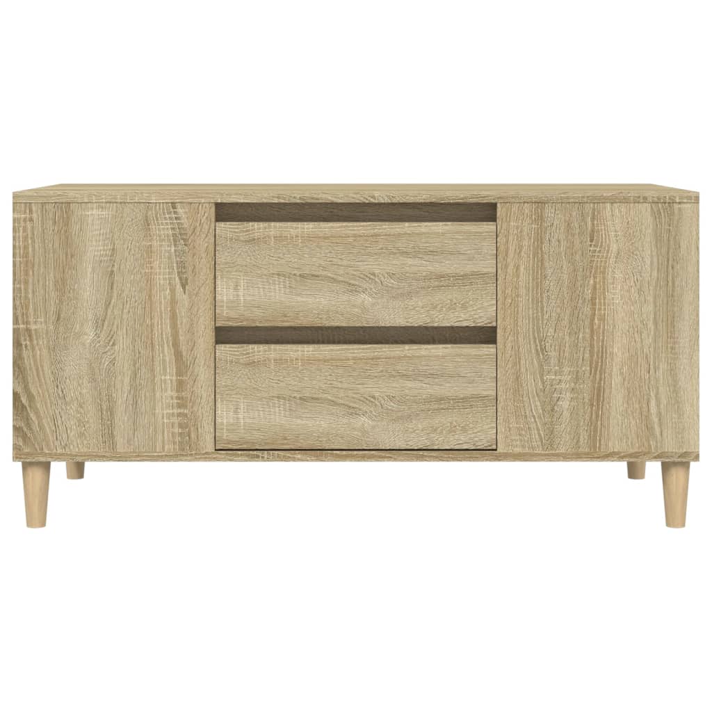 Tv-Meubel 02X44,5X50 Cm Bewerkt Hout Kleurig Sonoma eiken
