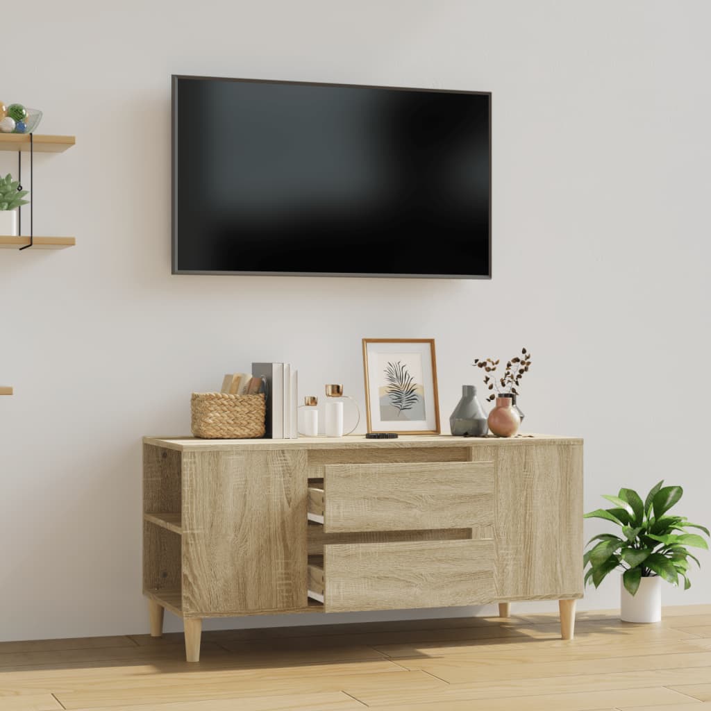 Tv-Meubel 02X44,5X50 Cm Bewerkt Hout Kleurig Sonoma eiken