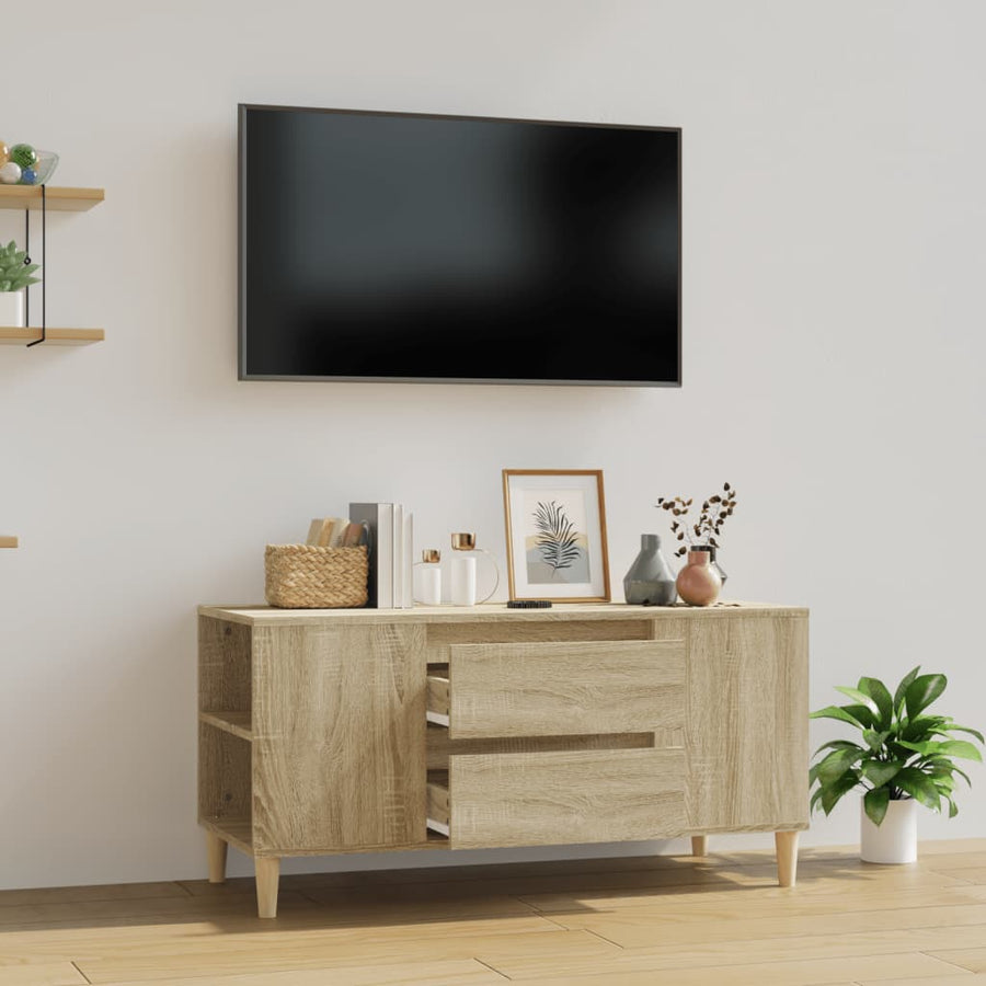 Tv-Meubel 02X44,5X50 Cm Bewerkt Hout Kleurig Sonoma eiken