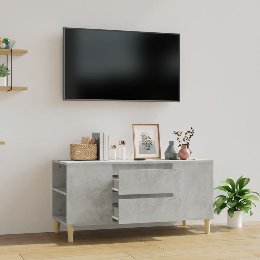 Tv-Meubel 02X44,5X50 Cm Bewerkt Hout Betongrijs
