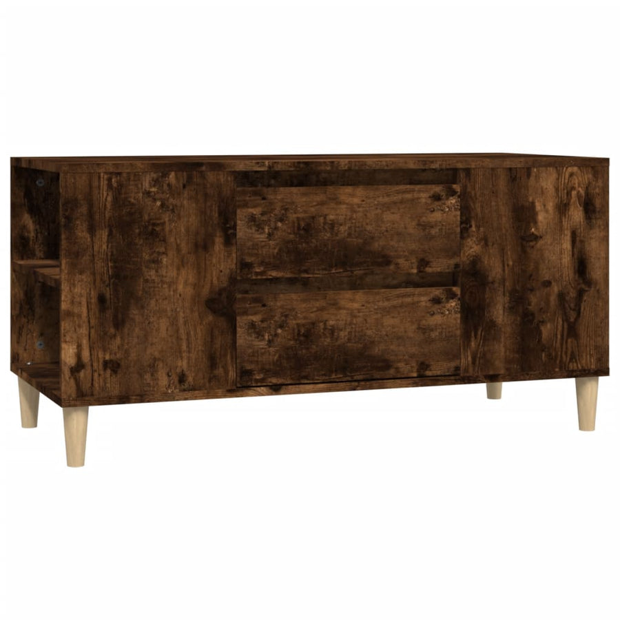 Tv-Meubel 02X44,5X50 Cm Bewerkt Hout Kleurig Gerookt eiken