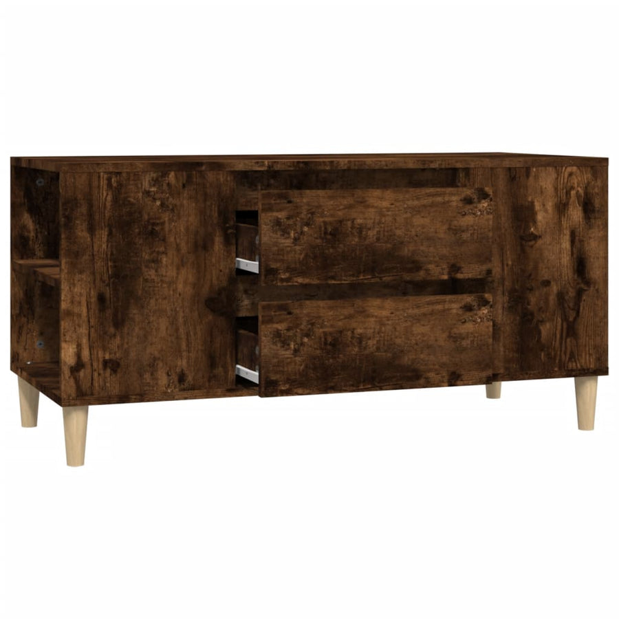 Tv-Meubel 02X44,5X50 Cm Bewerkt Hout Kleurig Gerookt eiken
