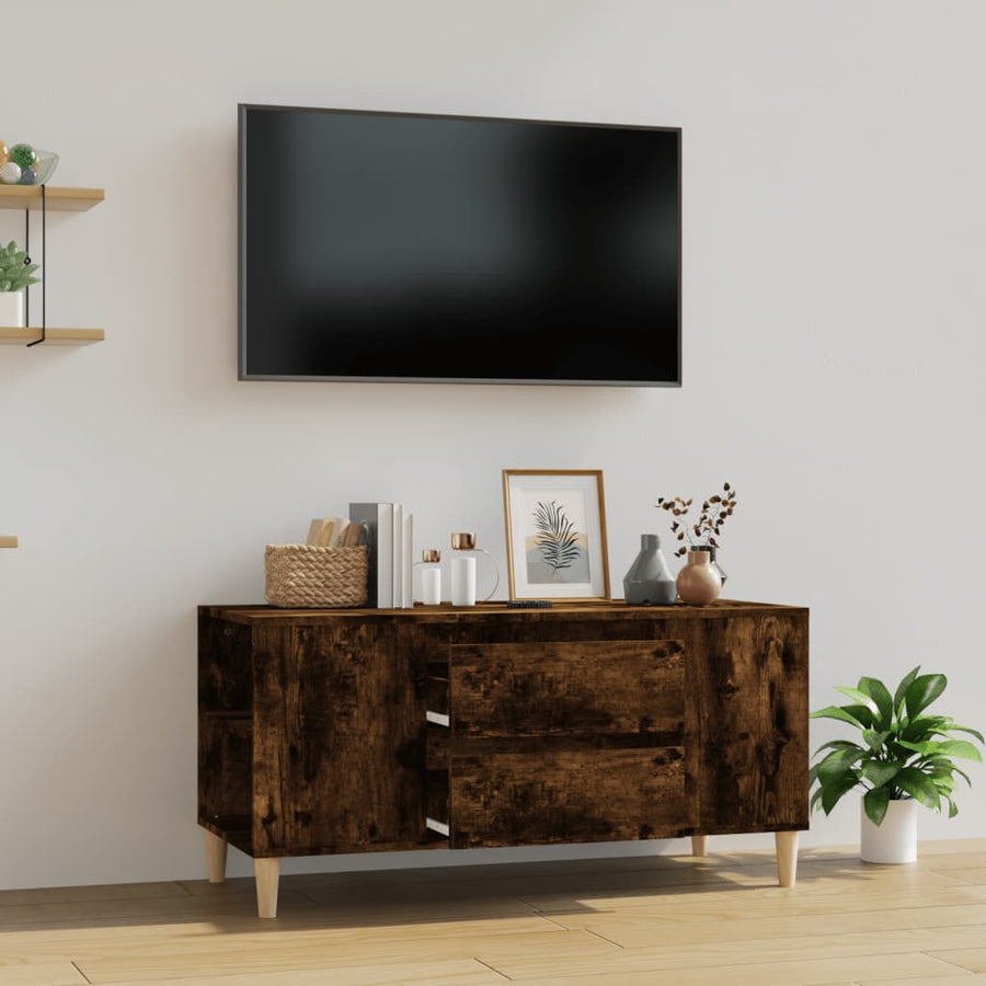 Tv-Meubel 02X44,5X50 Cm Bewerkt Hout Kleurig Gerookt eiken