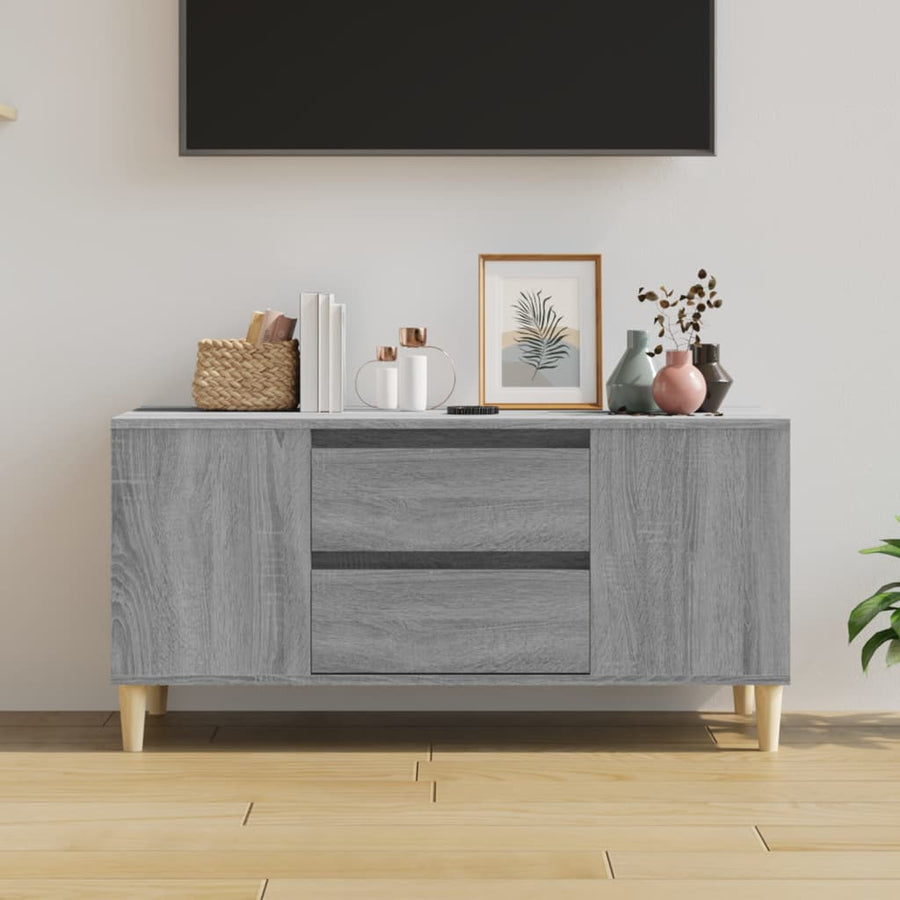 Tv-Meubel 02X44,5X50 Cm Bewerkt Hout Eikenkleurig Grijs sonoma