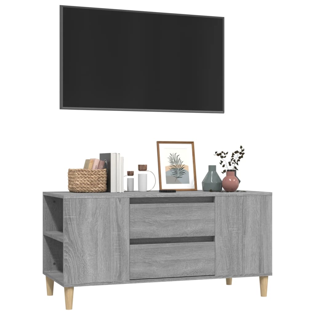 Tv-Meubel 02X44,5X50 Cm Bewerkt Hout Eikenkleurig Grijs sonoma