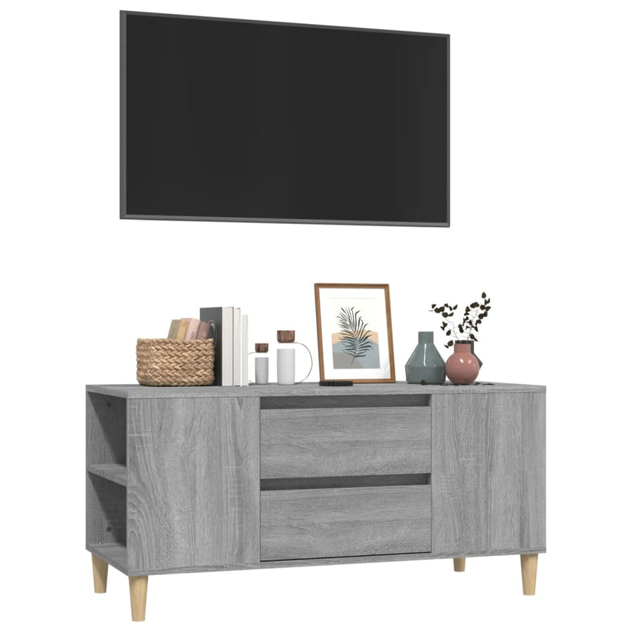 Tv-Meubel 02X44,5X50 Cm Bewerkt Hout Eikenkleurig Grijs sonoma