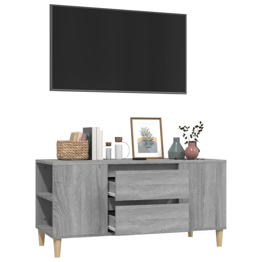 Tv-Meubel 02X44,5X50 Cm Bewerkt Hout Eikenkleurig Grijs sonoma